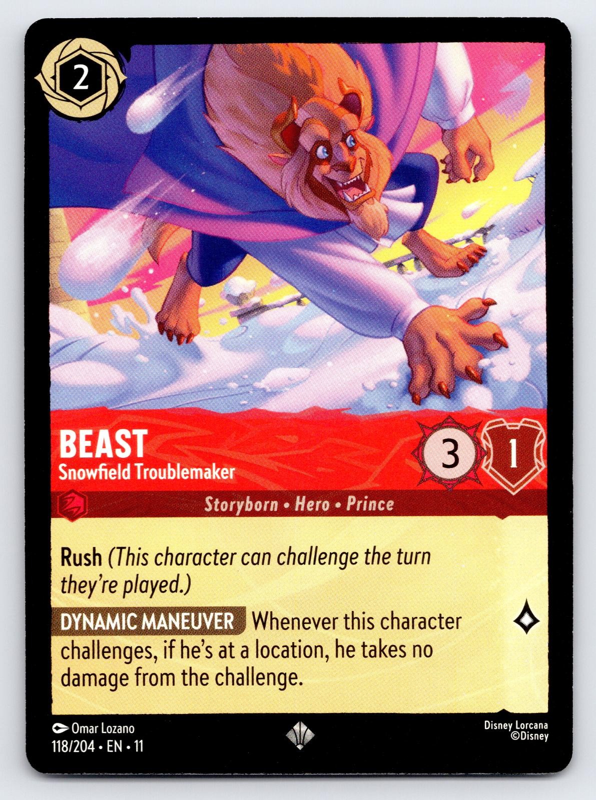 Beast - Snowfield Troublemaker 118/204 Super Rare Winterspell Lorcana Near Mint