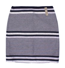  NWT - J.CREW Women's 'STRIPED' Blue/White PLUS SIZE STRAIGHT SKIRT - 12T