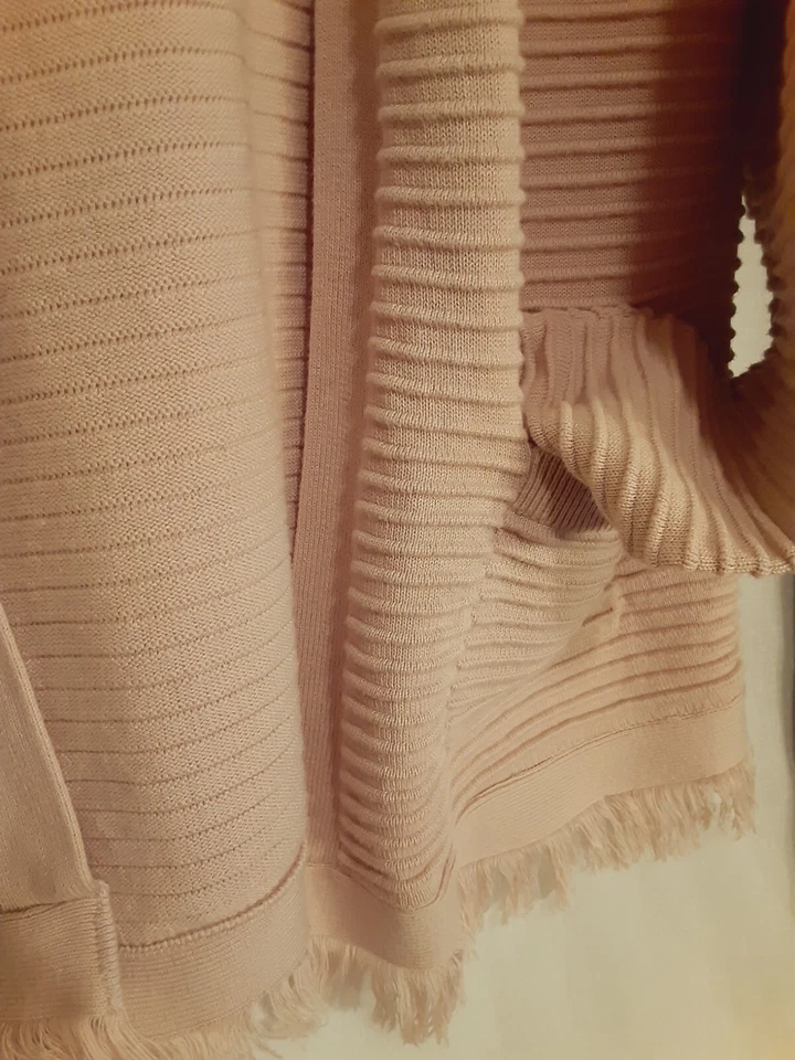 Verve Ami - Women's Sweater Top Long Sleeves Horizontal Rib Design Beige/Tan - Imagem 4 de 4