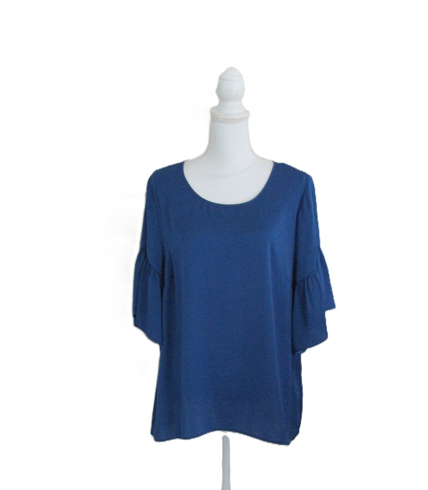 Cabi Rhyme Royal Blue Blouse Style 5526 Bell Sleeve Size XL eBay