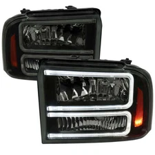 Fits 05-07 FORD F250 Euro Headlight With Smoked Lens