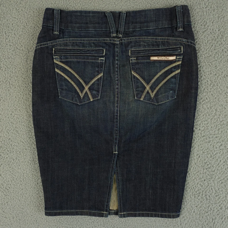 Falda Jean William Rast 25 Azul Denim Princesa Salado Algodón Cónico Hasta la Rodilla Foto 2 de 4