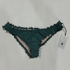 Women's Ribbed Ruffle Extra Cheeky Bikini Bottom -Shade Shore Cactus Green XS