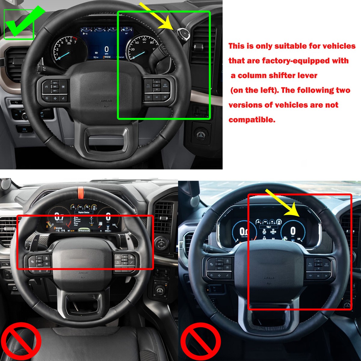 Steering Column Shifter Lever End Cap Bezel For Ford F-150, F250, F350 – F2UZ7A214CA