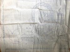 Vintage Aunt Lydias Kittens Rug Pattern Printed Cotton Base