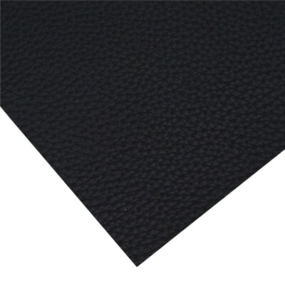 Solid Black Litchi FAUX LEATHER ROLL 12'' x 55'' 1064698 Large Pattern Felt Back