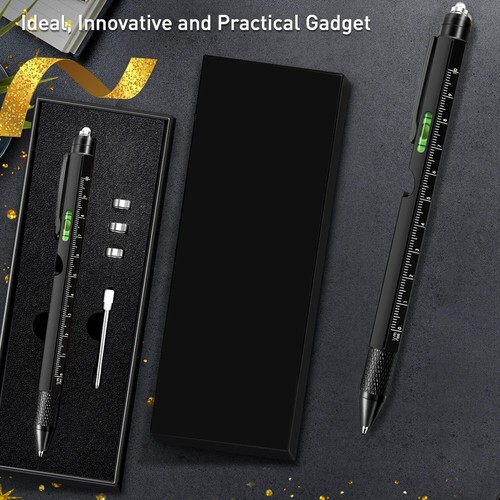 Gifts for Men, 9 in 1 Multitool Pen Set - LED Light, Touchscreen Stylus Ruler L - Picture 7 of 7