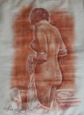 Hemendranath Mazumdar Conté Crayon Drawing