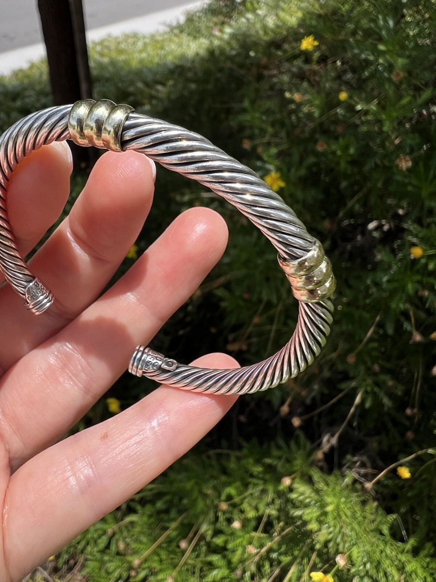 DAVID YURMAN DOUBLE STATION CABLE CUFF BRACELET STERLING SILVER