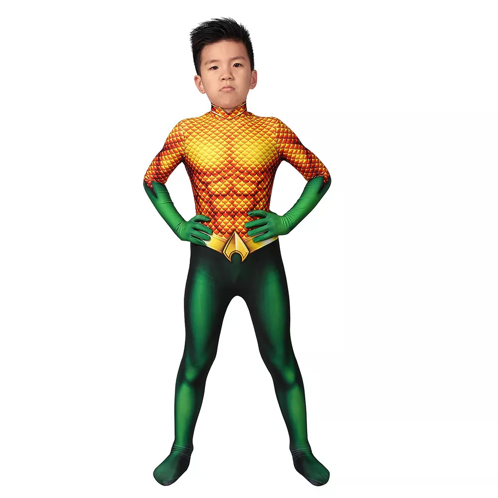 Aquaman Costume Cosplay Suit Kids Arthur Curry 3D Printed Handmade