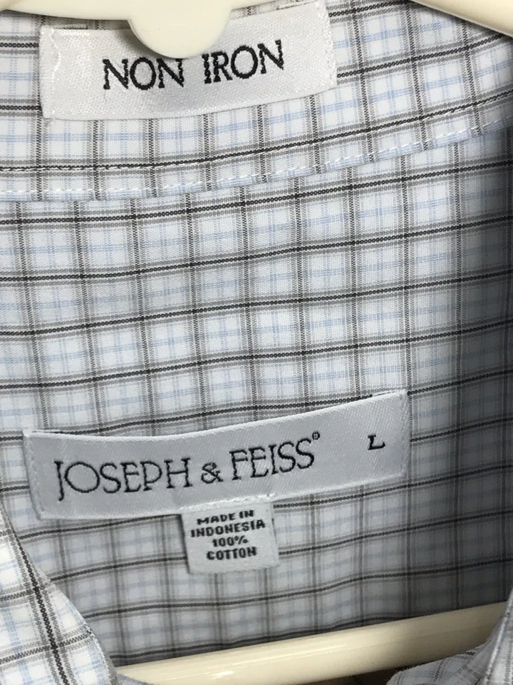 Joseph & Feiss Men's Non Iron Fitted Dress Striped Shirt Size L Plaid - Image 3 of 4