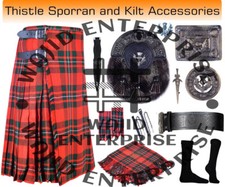 Scottish Handmade MacGregor Tartan 8 Yard KILT - Kilt Sporran Deal for Men's