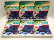 6x Crayola Craft Paint stick silhouette art, 2 Sticker Sheets, 3 Paint Sticks