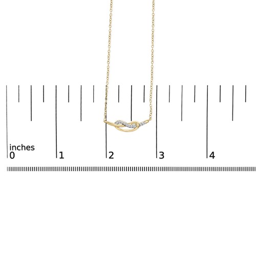 14K Yellow Gold Plated .925 Silver Diamond Accent Infinity Pendant Necklace - Picture 5 of 6