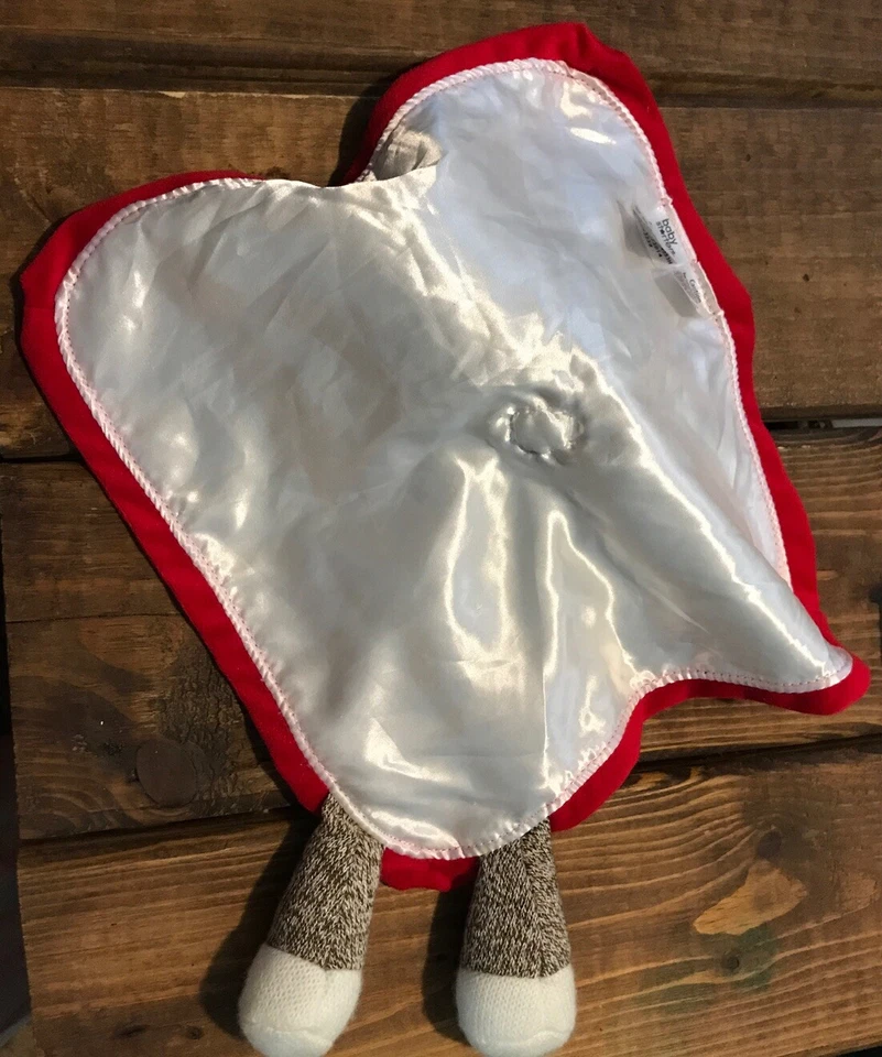 Lovey Manta de Seguridad Calcetín Mono 11 x 12 pulgadas Rojo Blanco Marrón Baby Starters Foto 2 de 3