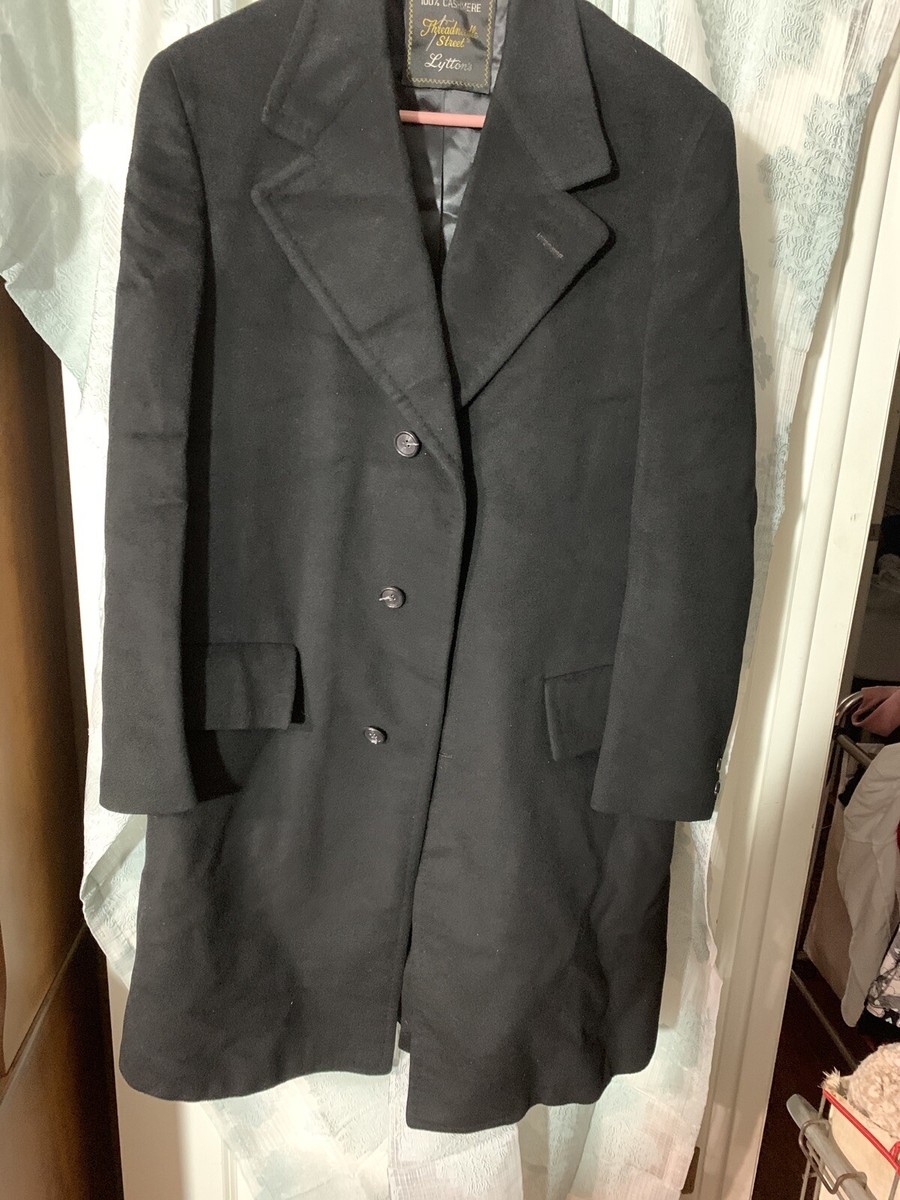 Vintage Threadneedle Street Black cashmere Coat 44 Lytton's