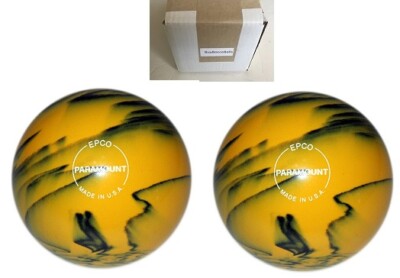 EPCO Duckpin Bowling balls - Paramount Marbleized Glow - Yellow (with engraving)