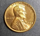Lincoln Wheat 1c Cent Penny 1958-P DDO MS Red "L" & We Trust On Rim Edge Error