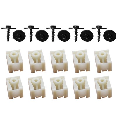 Clip Sechskantschraube Schwarz +wei? 20pcs Plastik Vorderer Hinterer Kotfl��gel