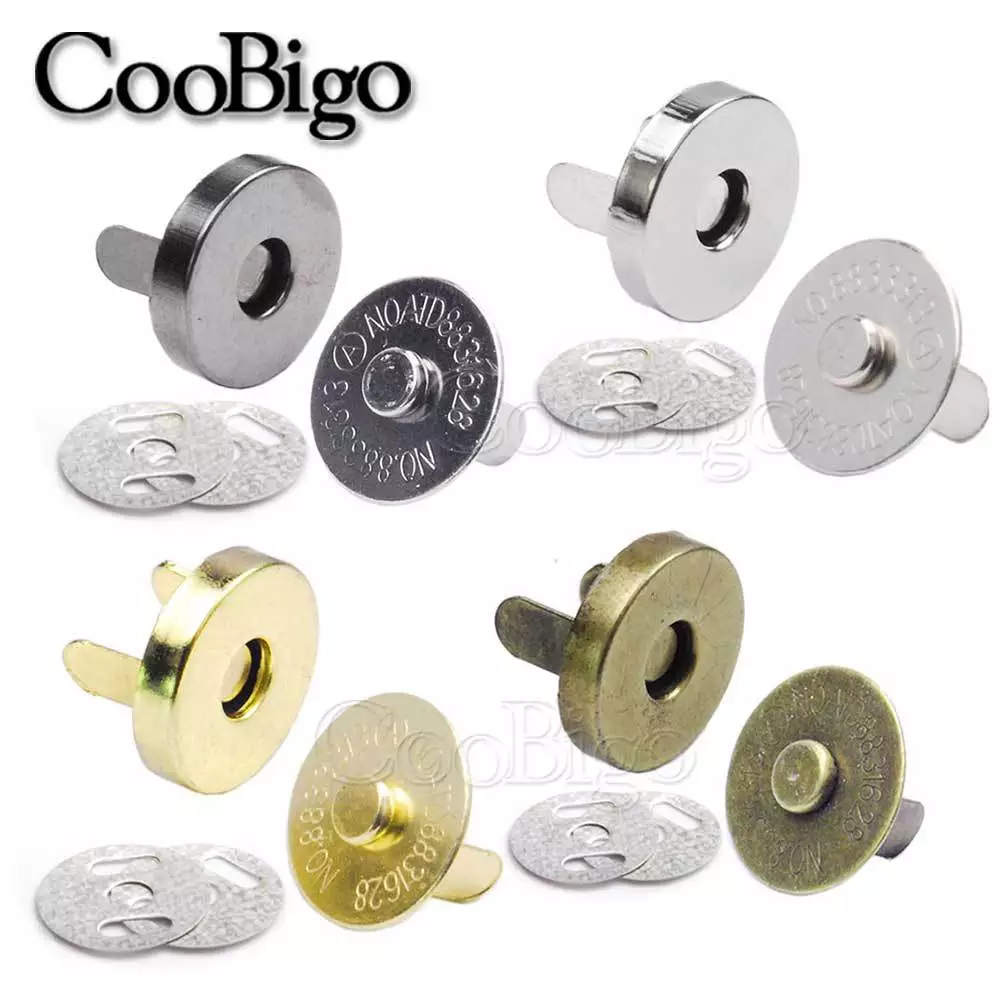 NO Sew Magnetic Snaps Clasps Fastening Handbag Closures Buttons Parts 10 14  18mm