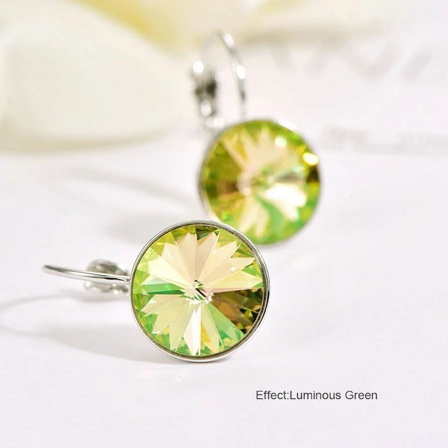 Glam Ohrringe mit Swarovski Rivoli Kristallen 14 mm Handgefertigt in Deutschland - Bild 4 von 4