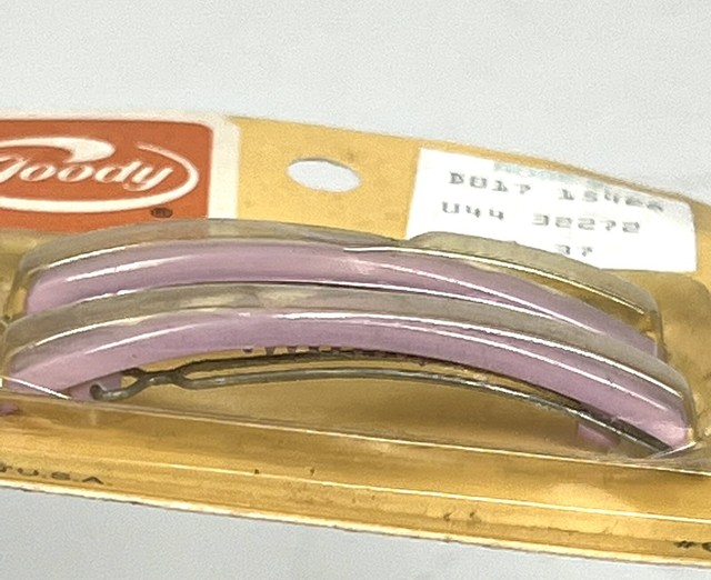 Vintage Goody Barrettes 2.5” Metal Clasp 6923 Lavender Hearts 1982 (2