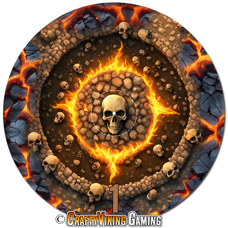 LAVA ROCK Objective Markers 7.57in for Warhammer 40K and Age of Sigmar with Neoprene Mat-image