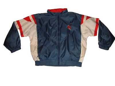 VINTAGE 90's STARTER CLEVELAND INDIANS MLB WINDBREAKER FULL ZIP