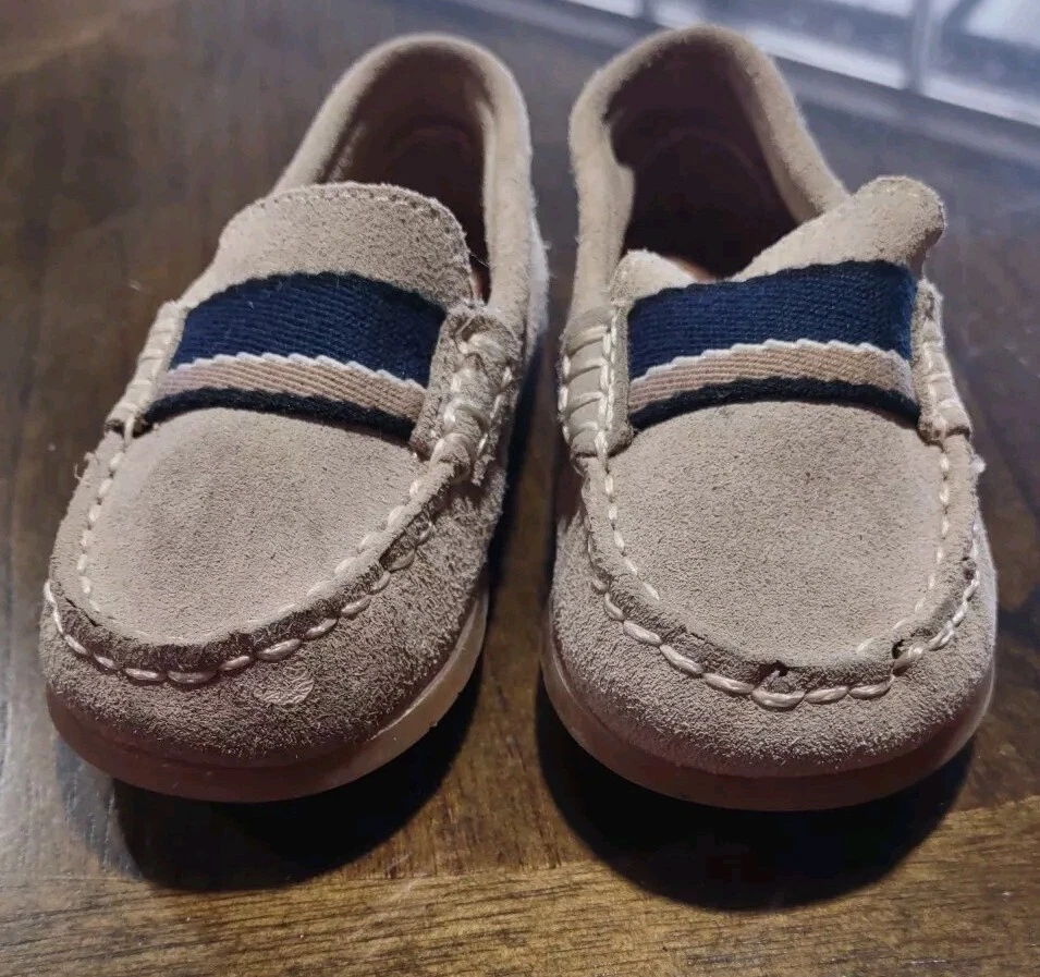 Zapatos Mocasines Zara Bebé Niño Talla 5.5 Tostados Cuero Gamuza Genuino Sin Cordones Hechos en España Foto 4 de 4