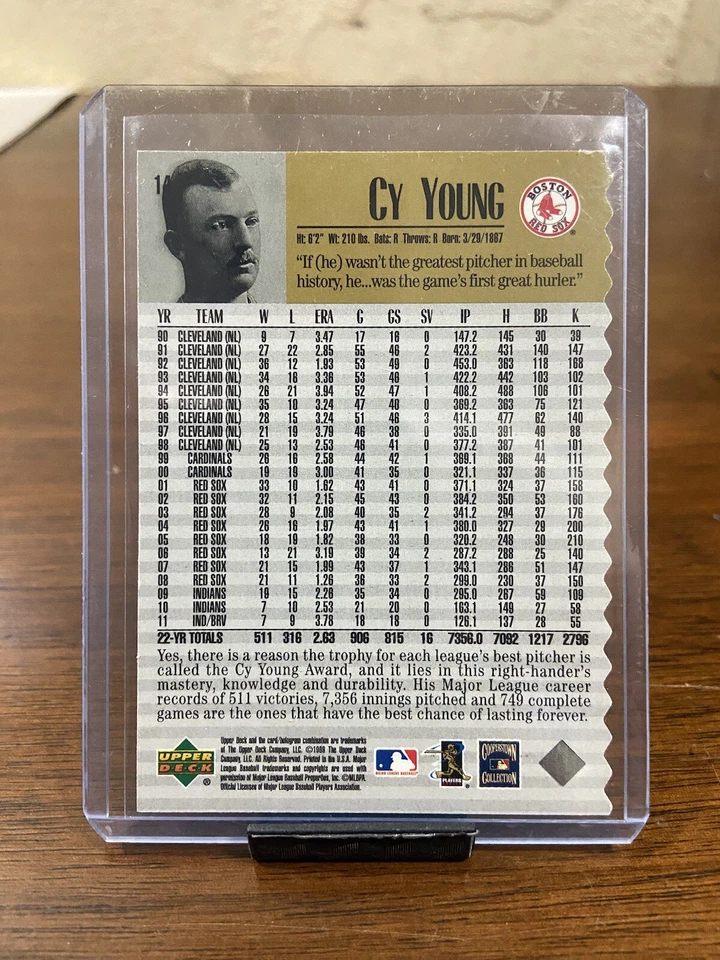 CY YOUNG 1999 UPPER DECK CENTURY LEGENDS TOP 50 DIE CUT 17/100 - Image 2 of 2