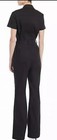 A.L.C. Rivington Belted Flared Leg Jumpsuit Black  Short Sleeves Size 6 — photo 2