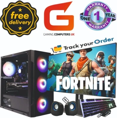 CIT Gaming PC Bundle Core i5 16GB 120GB+500GB GT710 Win10 Computer Monitor 22"