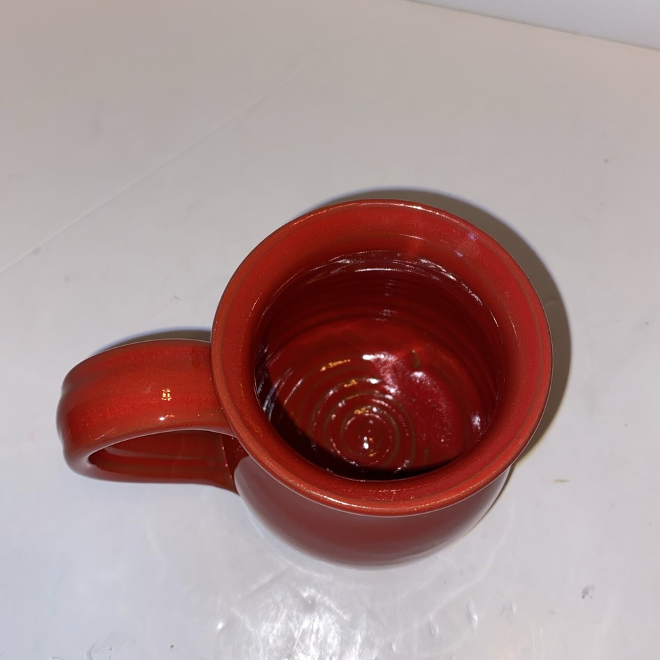 Deneen Pottery Egg Harbor Cafe Mug Geneva Illinois 1985 Red eBay