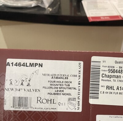 NEW Rohl A1464LMPN Country Collection Roman Tub Filler with Handheld. GORGEOUS!