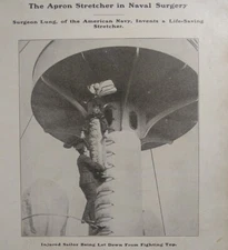 1905 Article THE APRON STRETCHER IN NAVAL SURGERY~US Navy Care of Injured Sailor