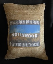 Rare Handmade Hollywood StarsThrow Pillow 14 x 10 Decorative Home Decor