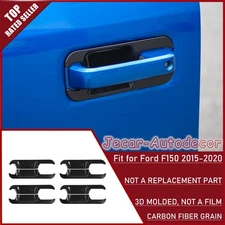 Carbon Fiber Exterior Door Bowl Handle Trim Cover Sticker for Ford F-150 2015-20