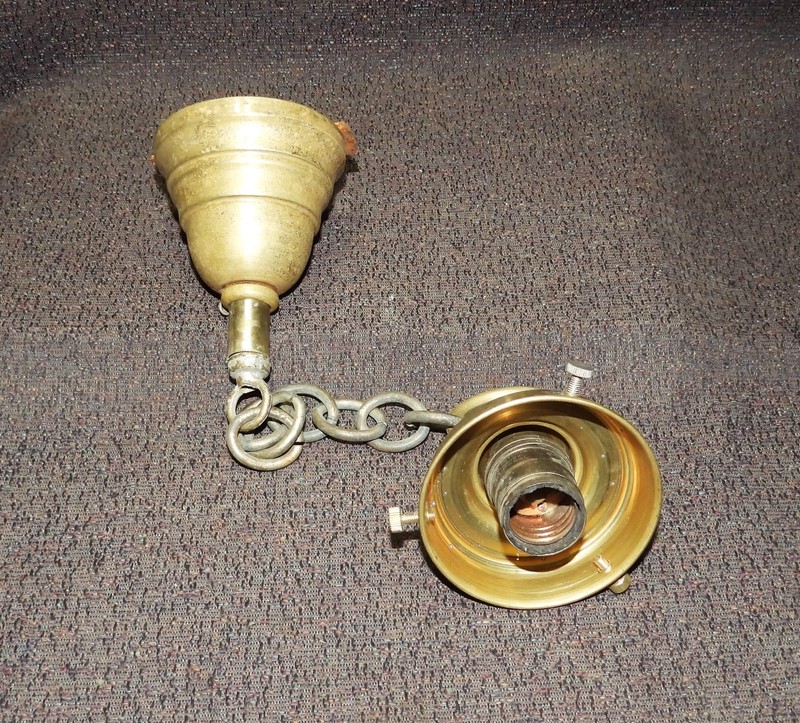 BRASS CEILING FIXTURE WITH 3 1/4" FITTER SHADE HOLDER #8006