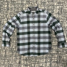 Tommy Bahama Shirt Mens Medium Canyon Beach Flannel Green Soft Casual