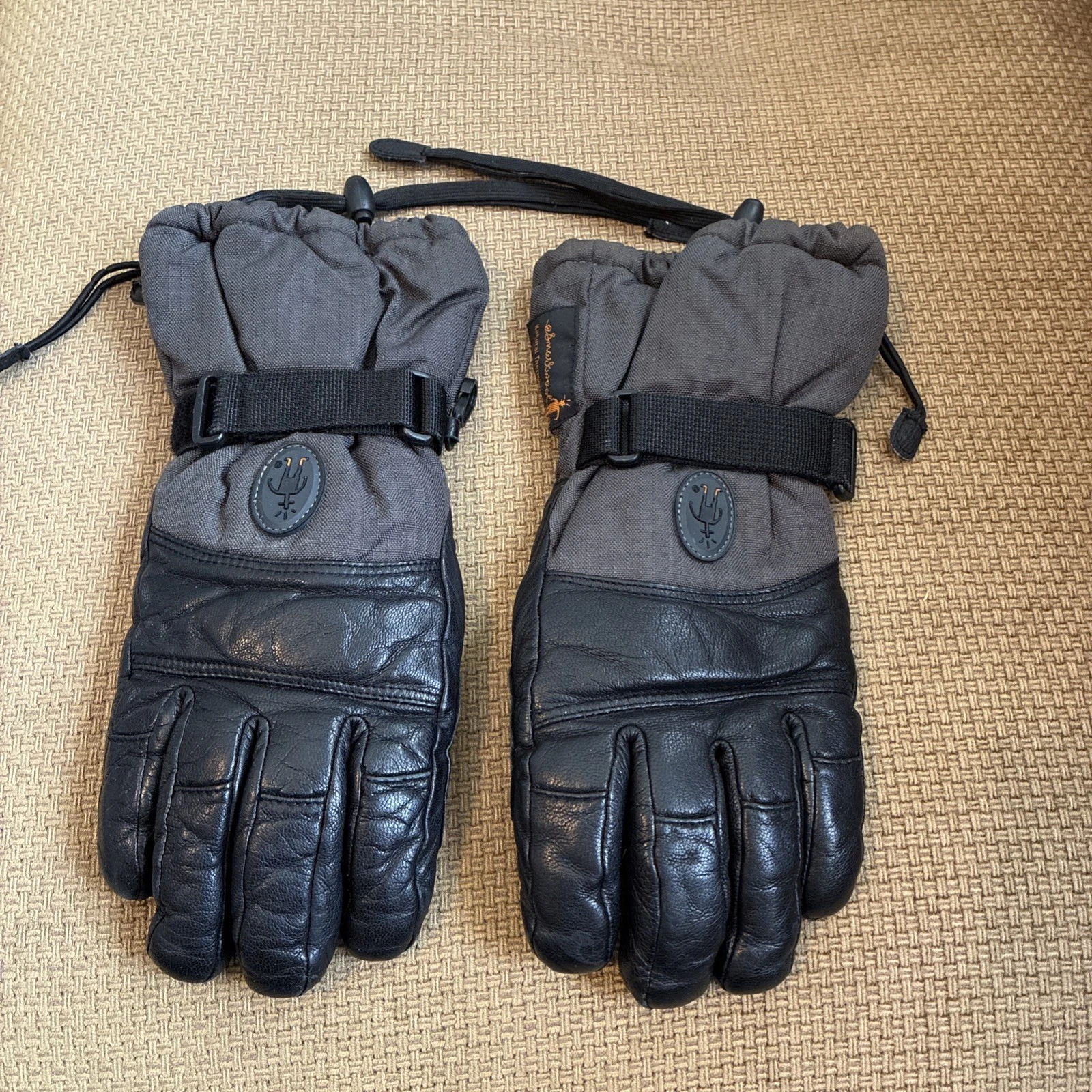 Smartwool Back Countey Black Leather Winter Unisex Sm Gloves Wool Lining