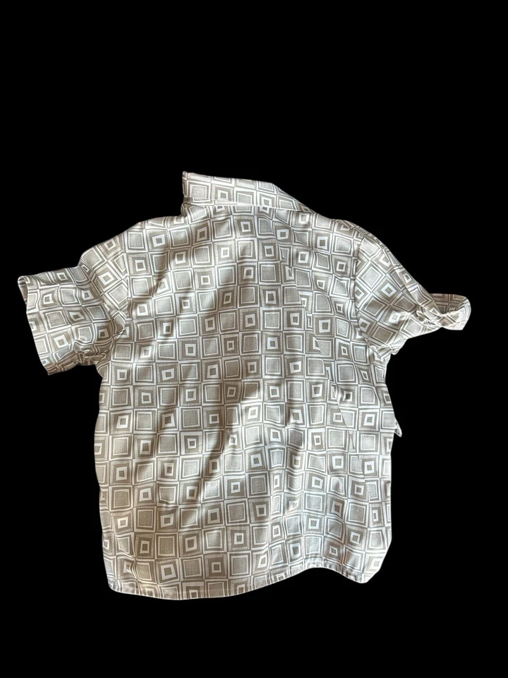 ✨ Camisa abotonada retro vintage blanca y marrón✨ Foto 4 de 4