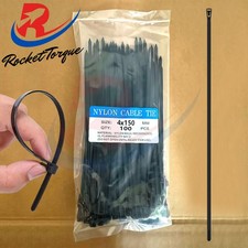 100 Pcs 6" inch Heavy Duty Releasable 27 Lbs Nylon Cable Zip Ties Black Wire