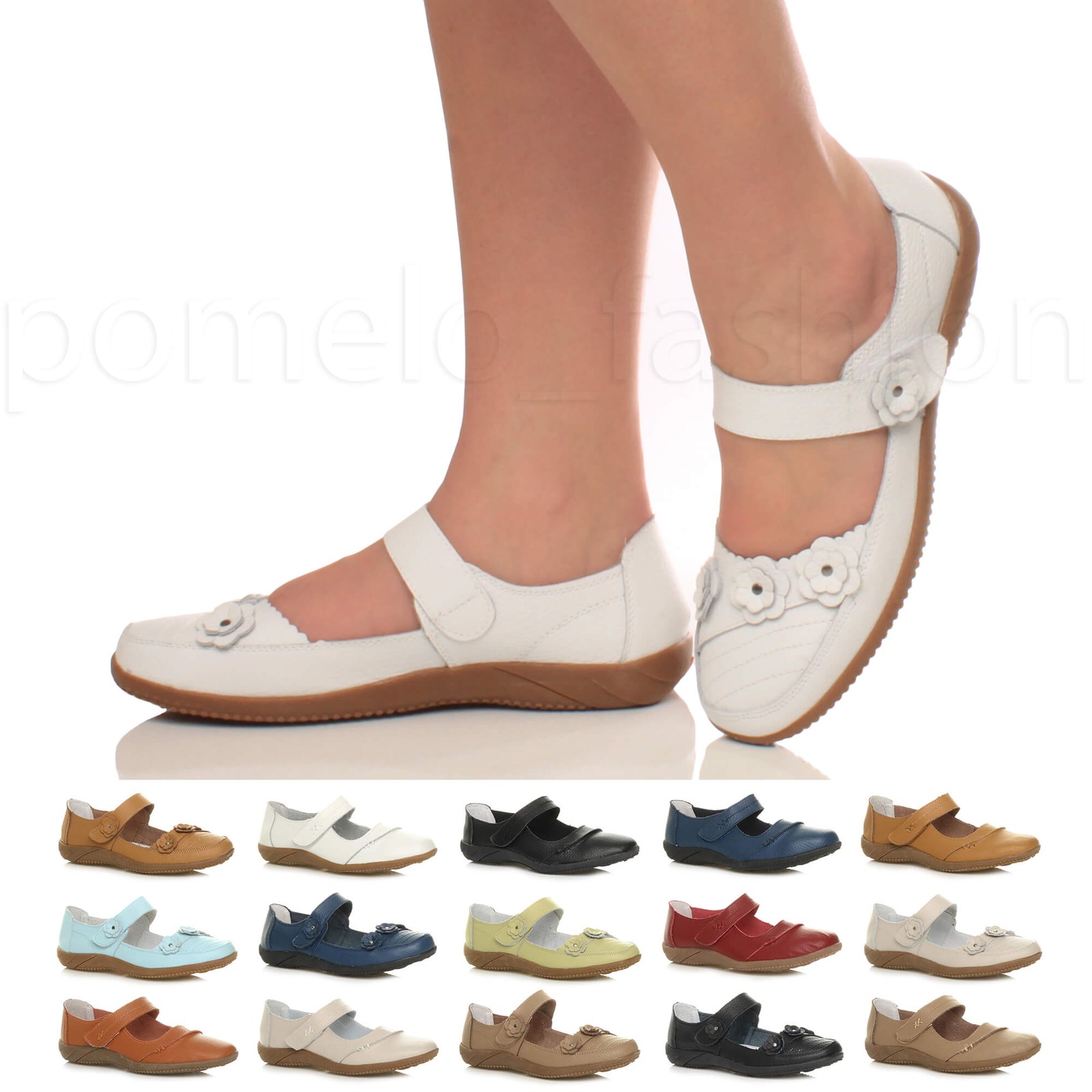 SAOLA SCARPE DA LAVORO DONNA PIATTE PELLE SUOLA GRIP COMFORT WALKING MARY JANE MISURA