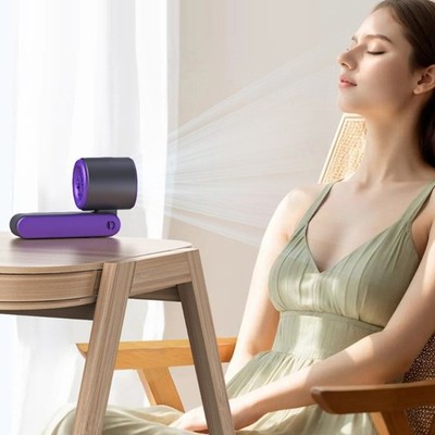 Practical Small Rechargeable Desktop Fan Comfortable Fan LED Display Office Fan