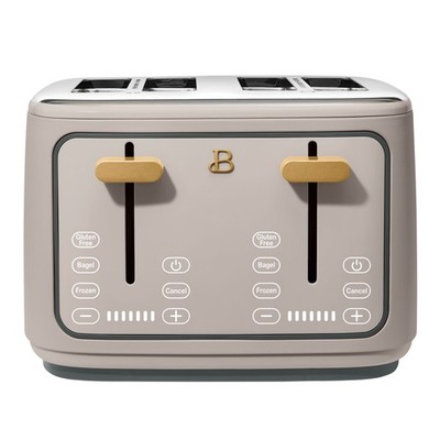 4-Slice Toaster with Touch-Activated Display, Porcini Taupe by Drew Barrymore