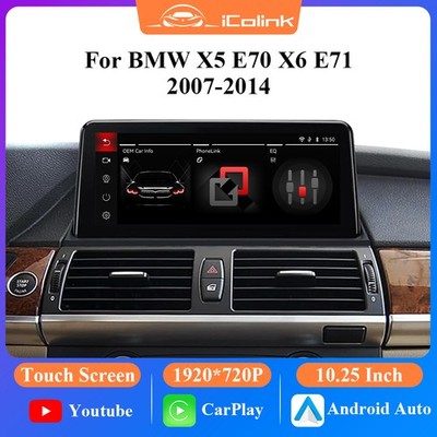 10.25'' Linux Touchscreen Carplay/Android Auto display for BMW X5 X6 CIC E70 E71