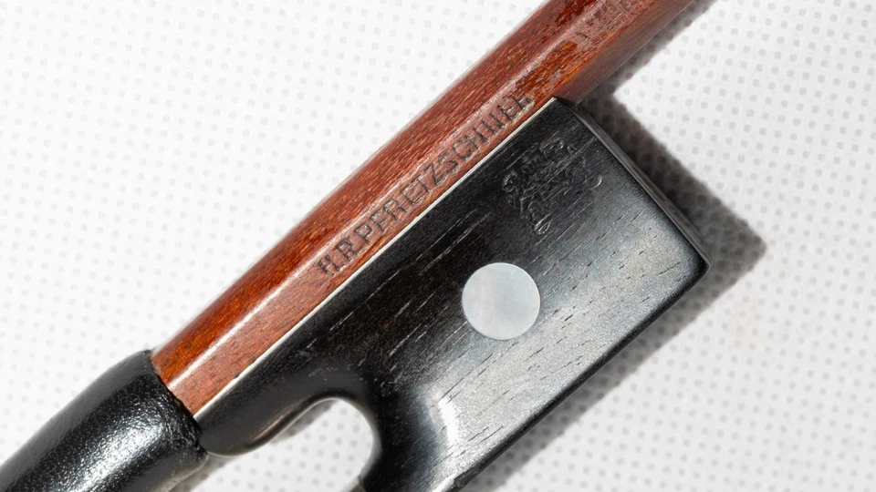 H.R. Pfretzschner Violinbogen, 3/4 – Silber montiert mit Opal-Einlagen, ca. 1930 - Bild 4 von 4