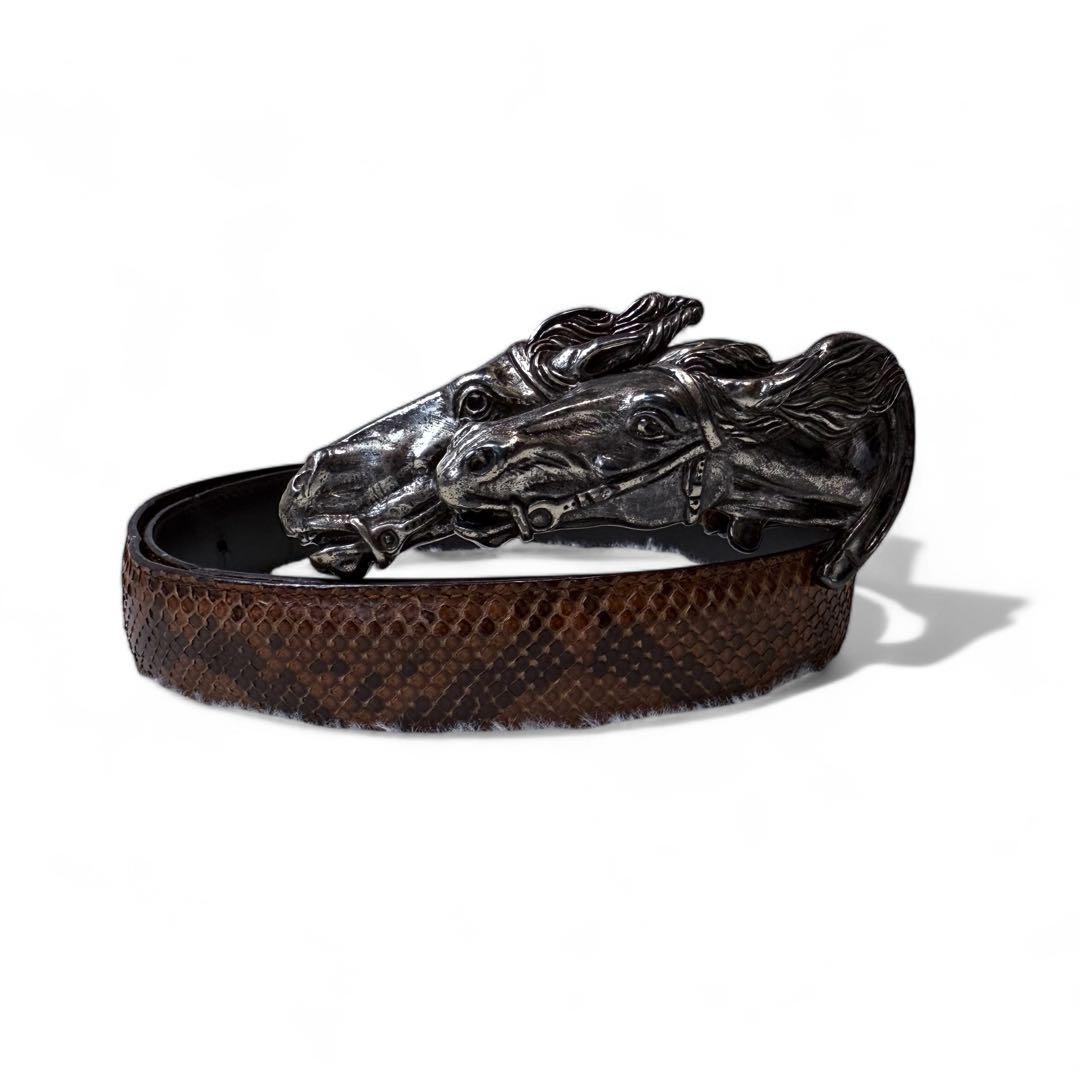 GUCCI Horse Buckle Belt Python 85 34  DDU