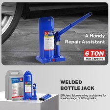 6 Ton Hydraulic Welded Bottle Jack For Auto Repair Shop Heavy Duty Car Lift Too