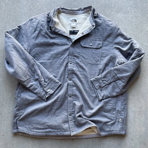 NORTH FACE Mens 3XL Campshire Insulated Shirt Jacket Medium Grey NF0A4QPMDYY
